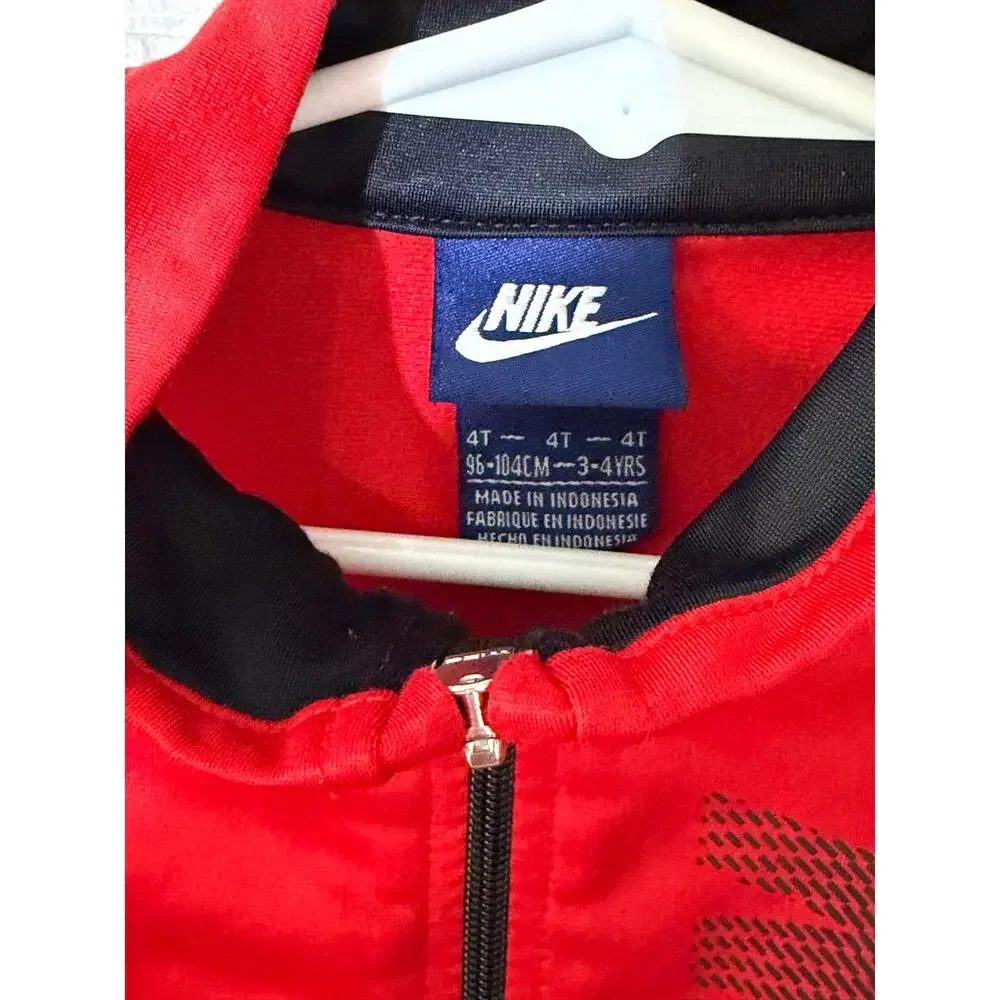 Nike Boys 4T Red Black Gray Colorblock Full-Zip Track Jacket